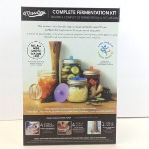 Masontops Complete Mason Jar Fermentation Kit -Weights, Airlocks & Acacia Tamper